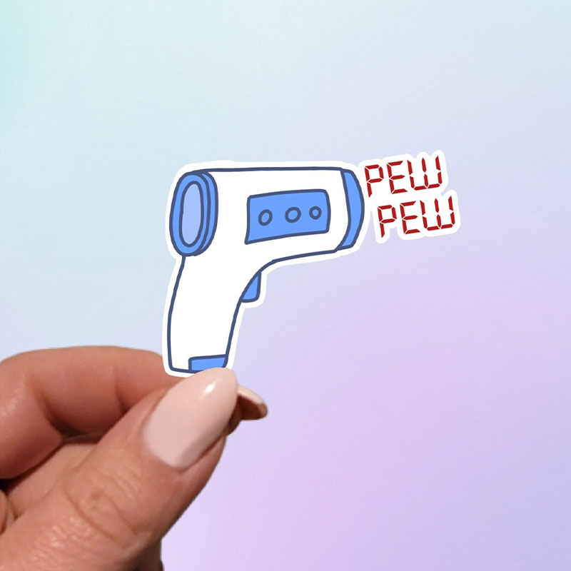 Pew Pew Funny Nurse Stickers