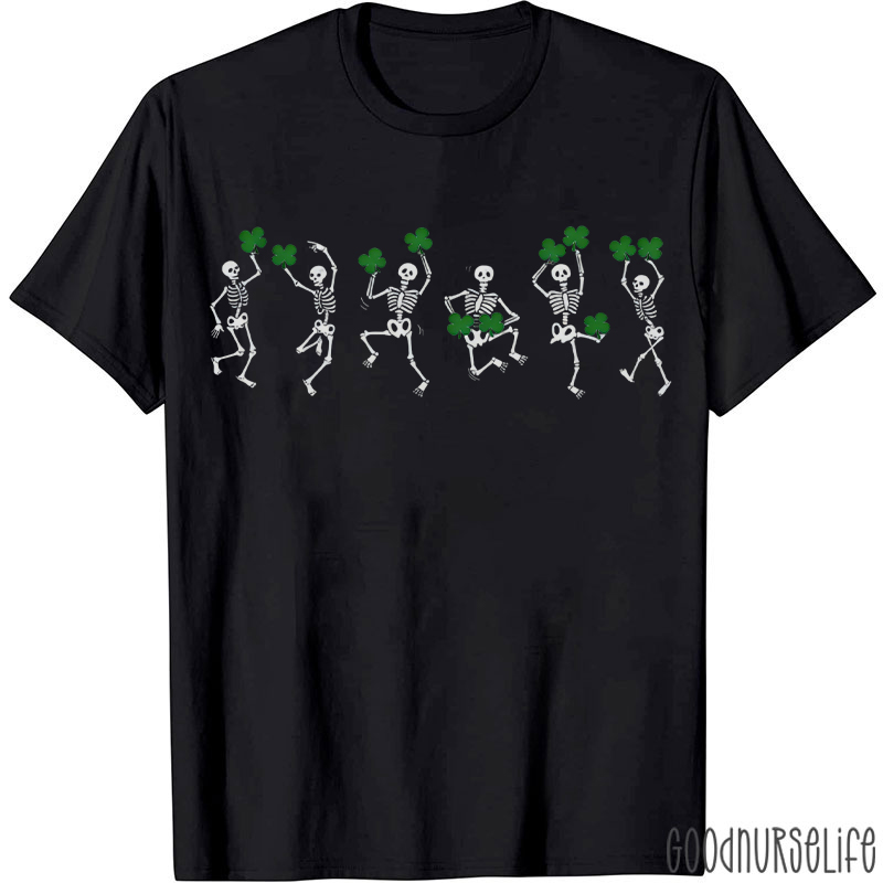 Skeleton And Shamrock Radiology T-shirt