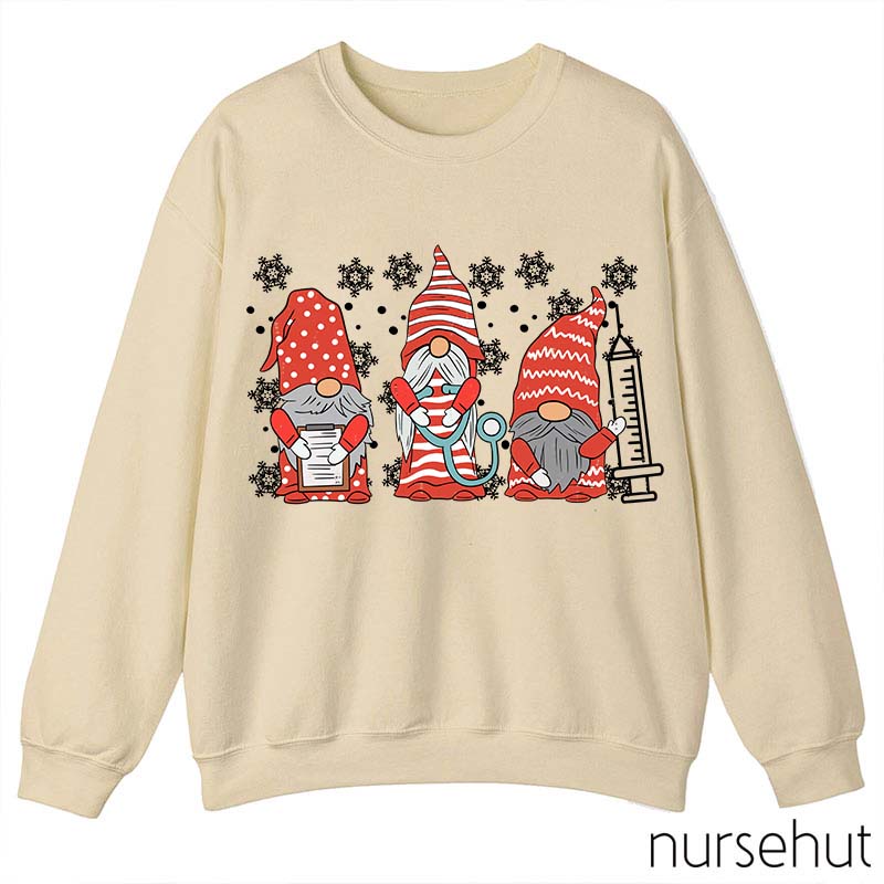 Gnomes Christmas Vibes Nurse Sweatshirt