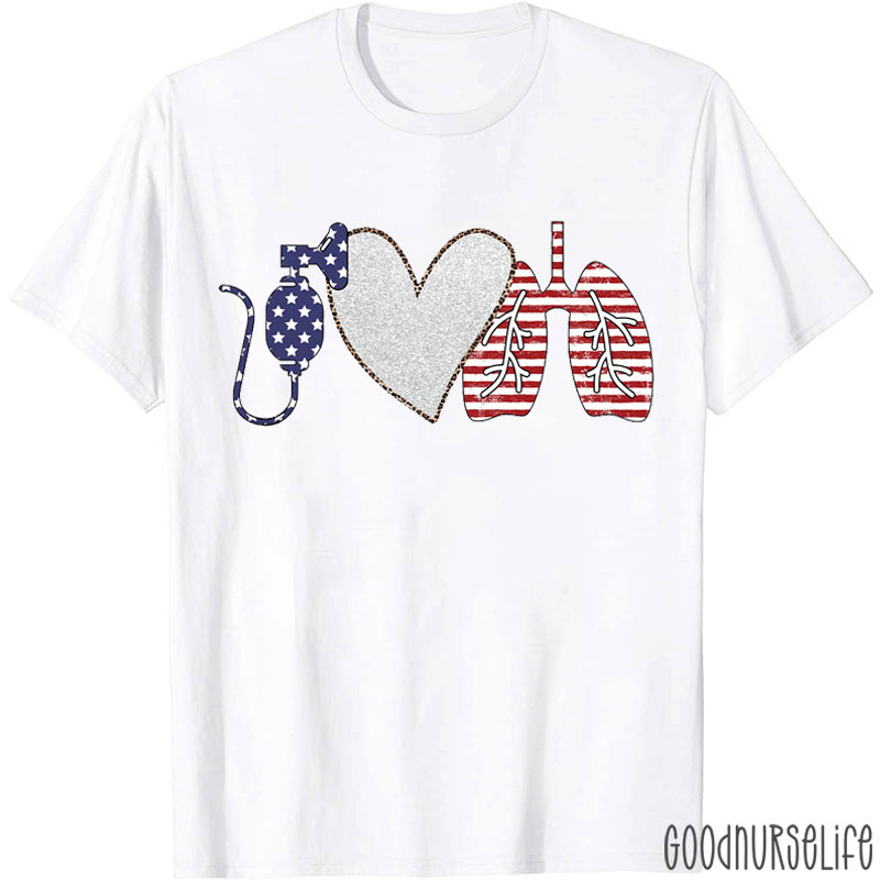 Stars And Stripes Peace Love RT T-Shirt