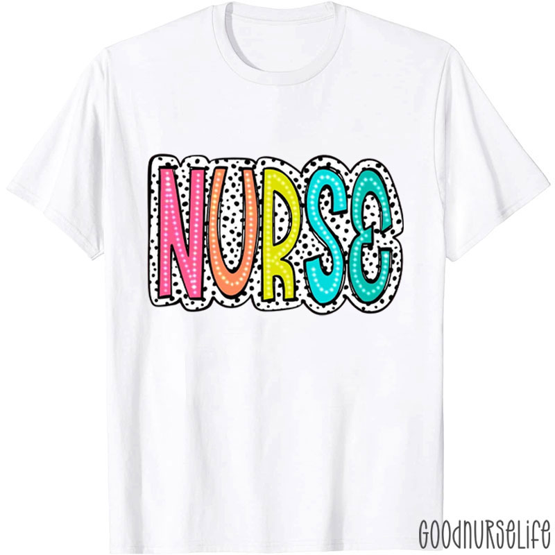 Colorful Leopard Print Nurse T-Shirt