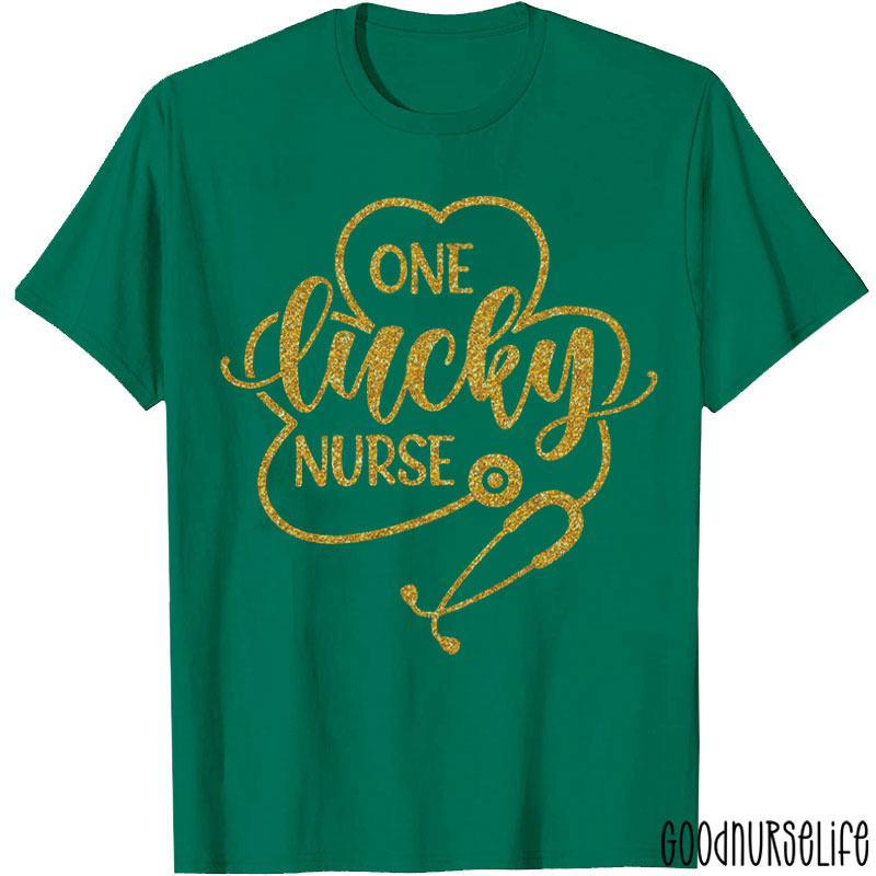 Glitter Clover One Lucky Nurse T-Shirt