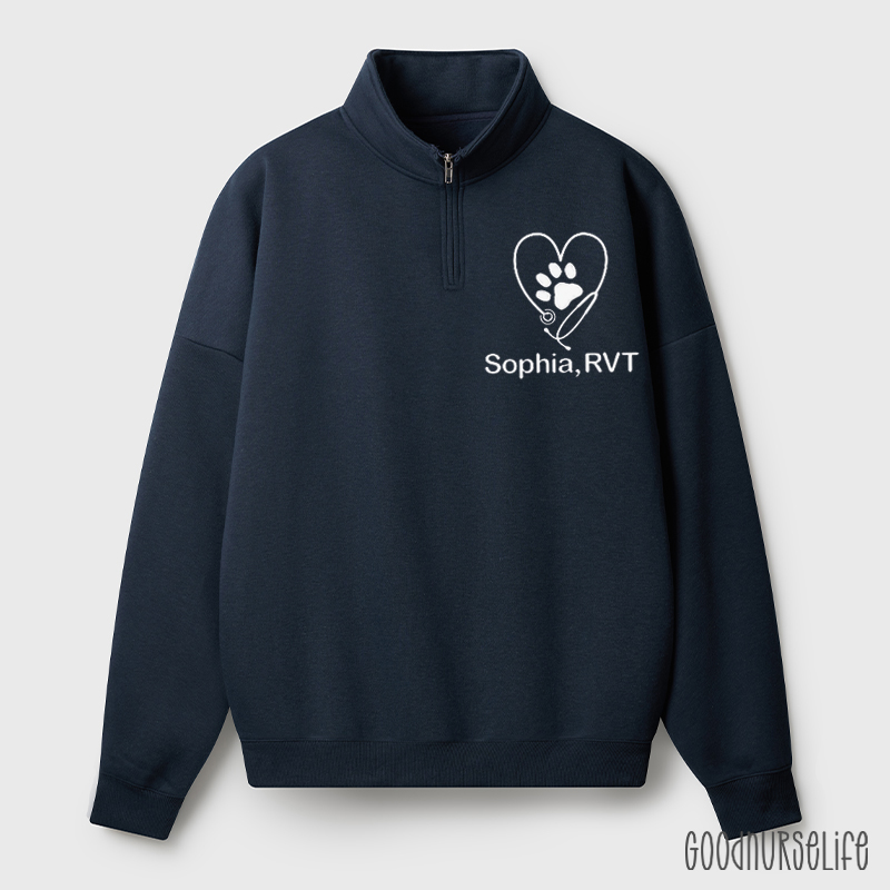 Personalized Vet Tech Quarter Zip Sweatshirt