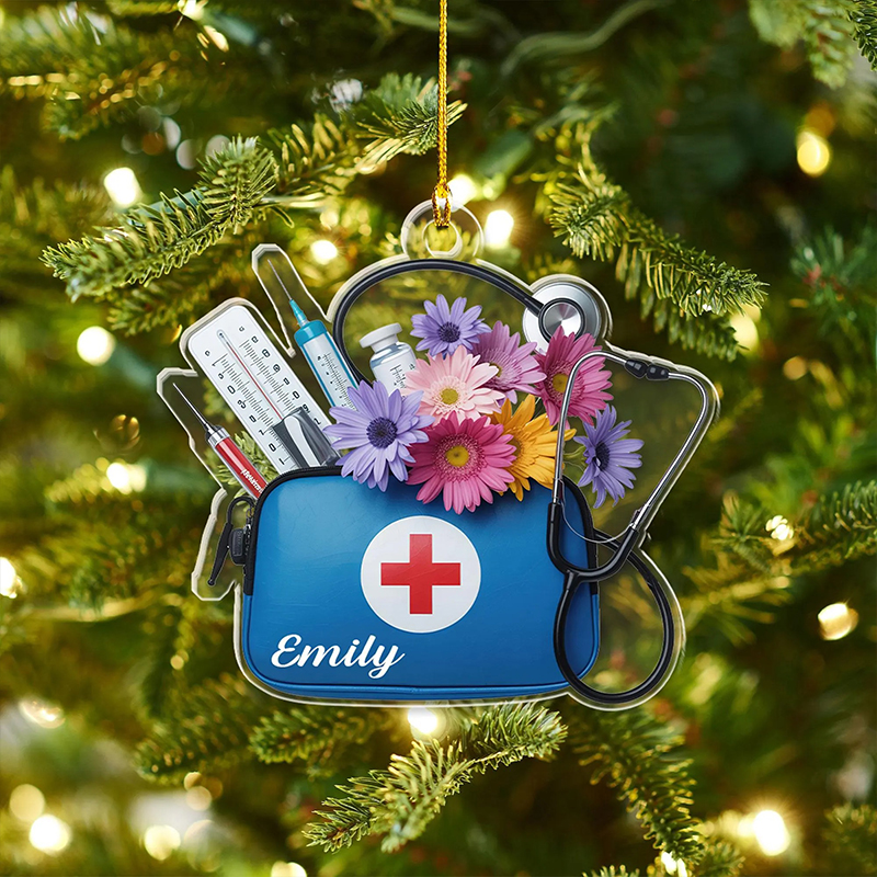 Personalized Nurse Bag Acrylic Christmas Ornament