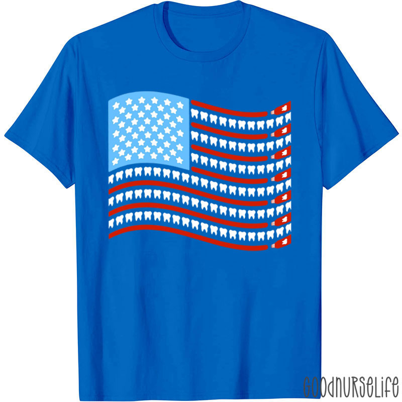 American Flag Patriotic Dentist T-Shirt