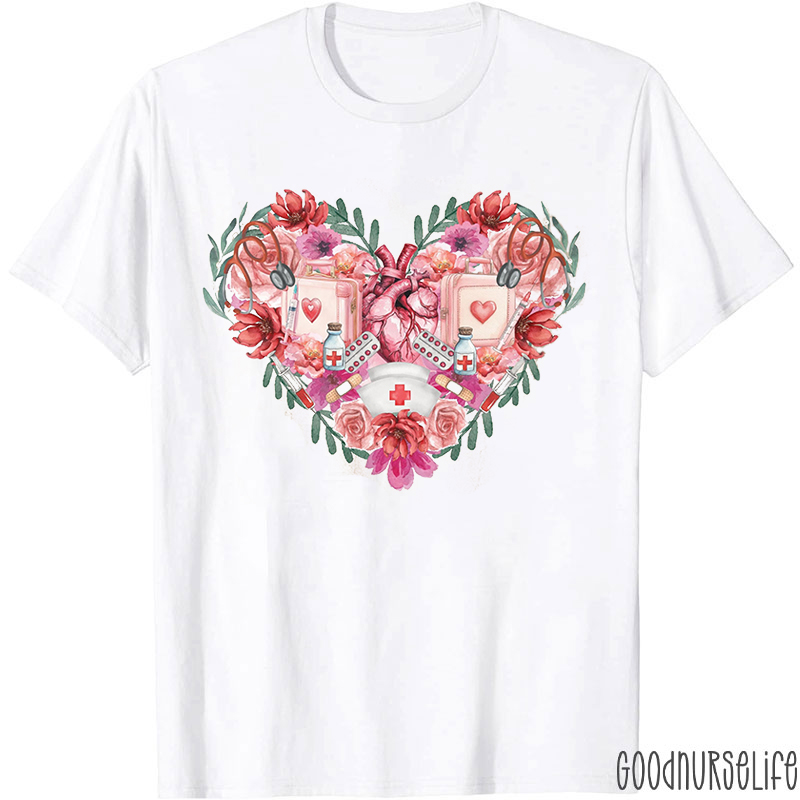 Cardiac Valentine Nurse T-Shirt