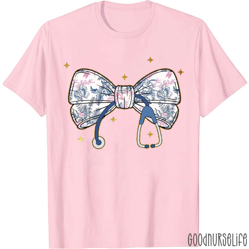 Bow Stethoscope Nurse T-Shirt