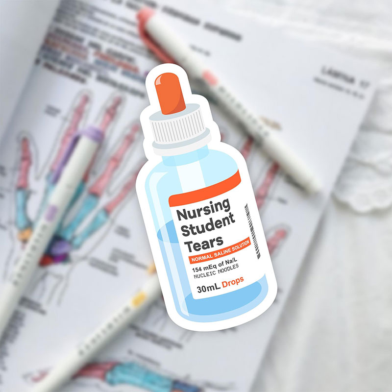 Funny Nursing Student Tears Nurse Stickers