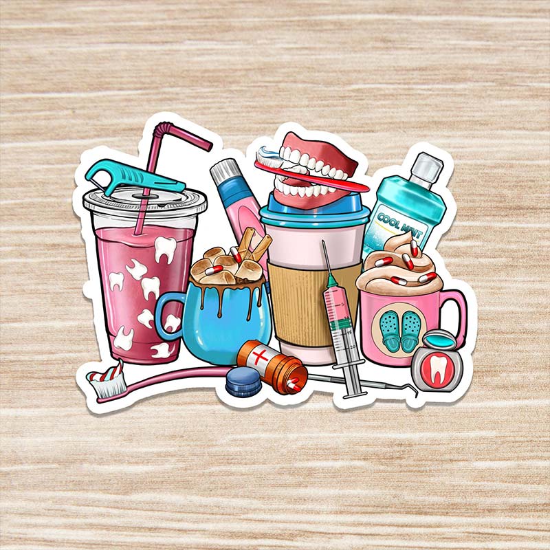Coffee Drinks And Dentist Stickers