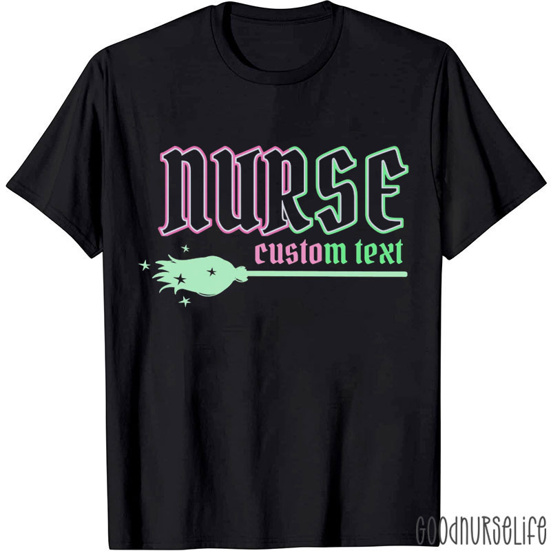 Personalized Cute Witch Halloween Medical Nurse T-Shirt
