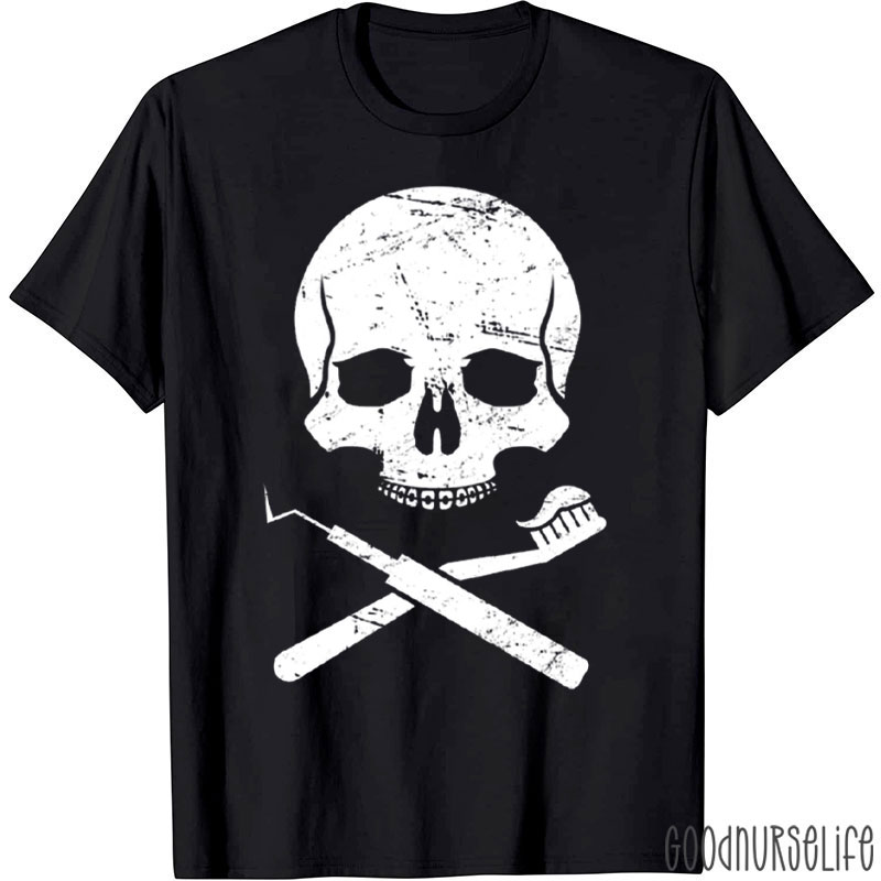 Dentist Skull And Dental Picks T-Shirt