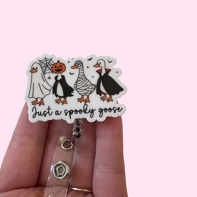 Just A Spooky Goose Nurse Badge Reel