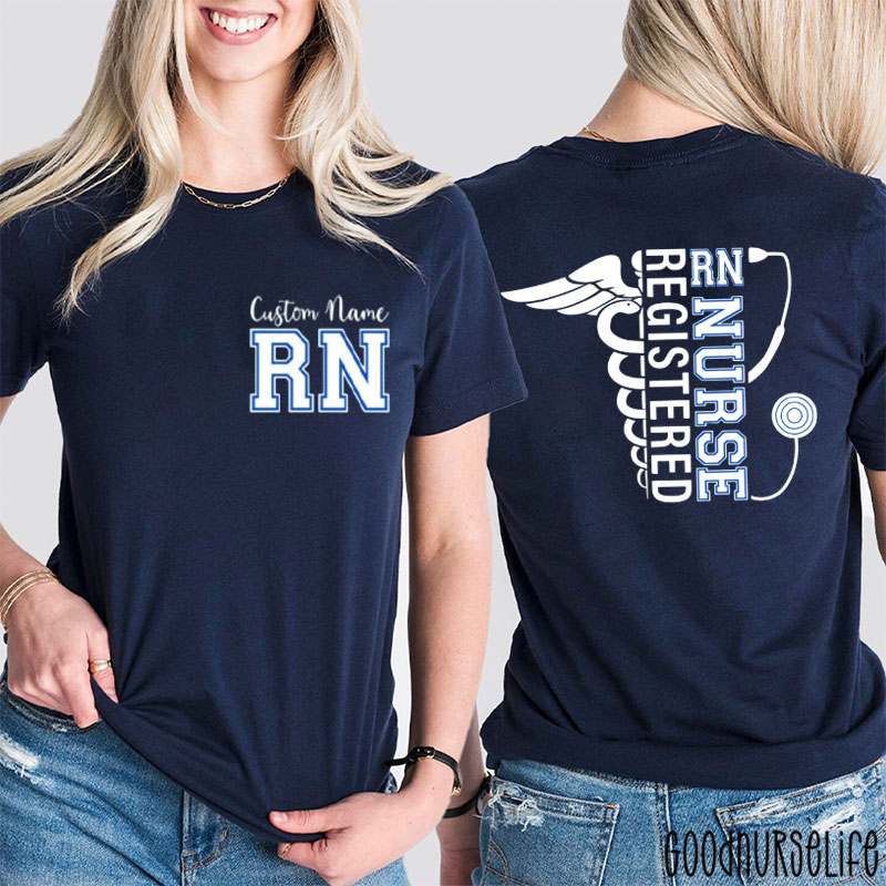 Personalized Registered Nurse Two Sided T-Shirt