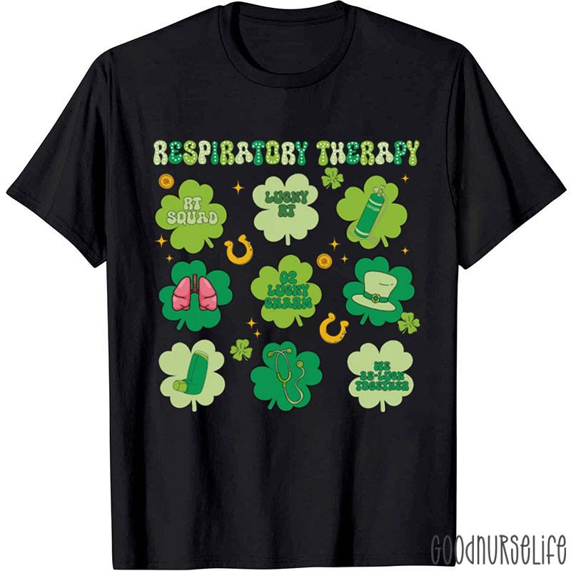 O2 Lucky Charm Respiratory Therapy Nurse T-Shirt