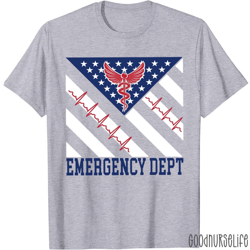 Emergency Department Nurse American Flag Nurse T-Shirt