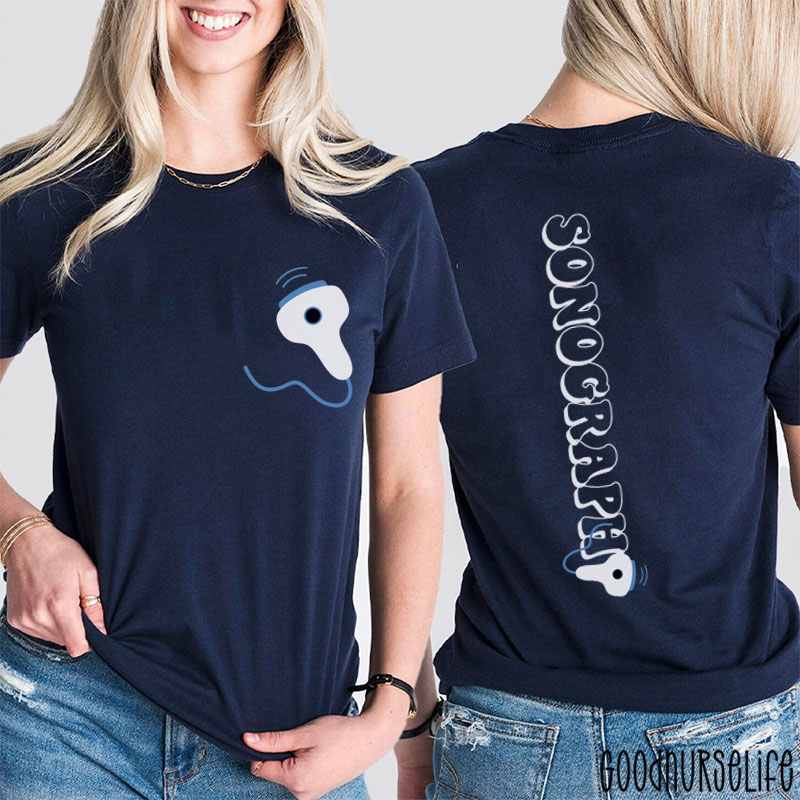 Sonography Ultrasound Sonography Tech Two Sided T-Shirt