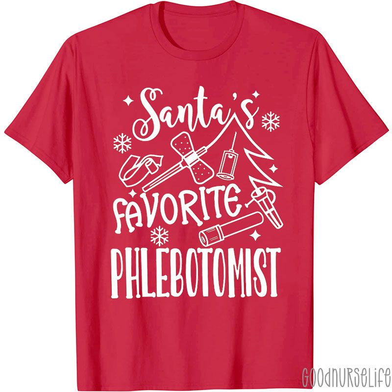 Santa's Favorite Phlebotomist Nurse T-shirt