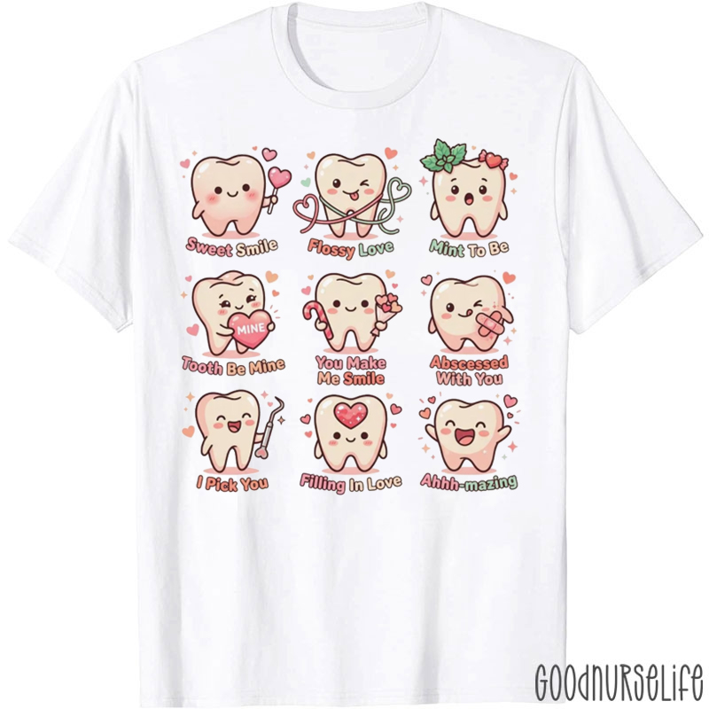 Dentist Cartoon Cute Teeth T-shirt