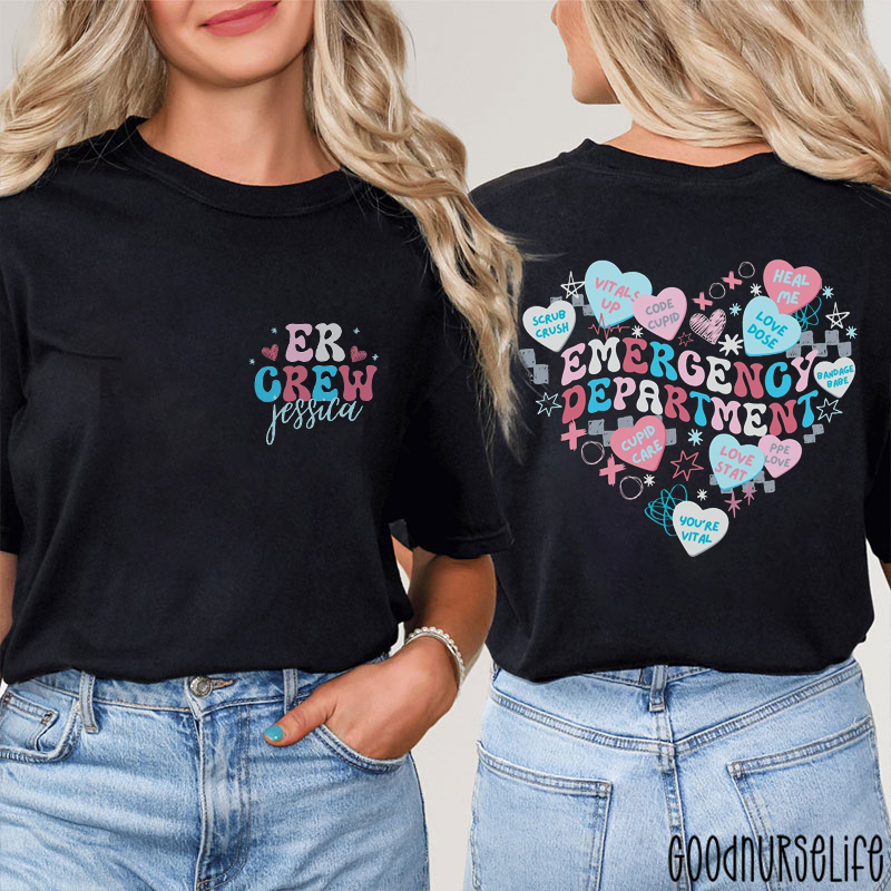 Personalized Heal Me Emergency Department Two Sided T-Shirt