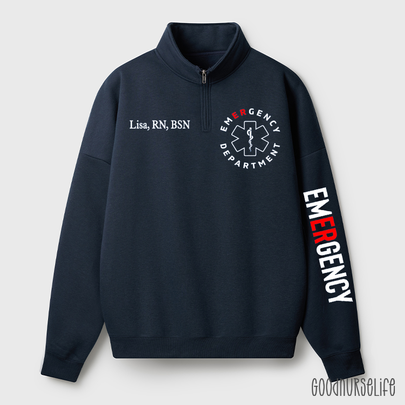 Personalized Emergency Department Quarter Zip Sweatshirt