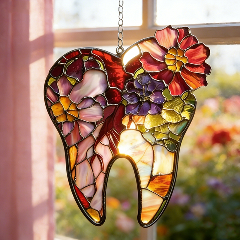 Floral Tooth Acrylic Suncatcher
