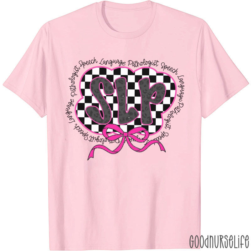 Pink Bow Speech Language Pathologist T-Shirt