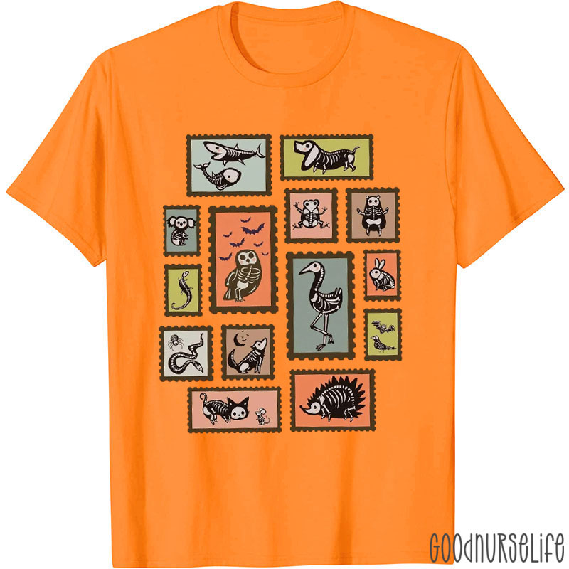 Animal Skeletons Stamp Nurse T-Shirt