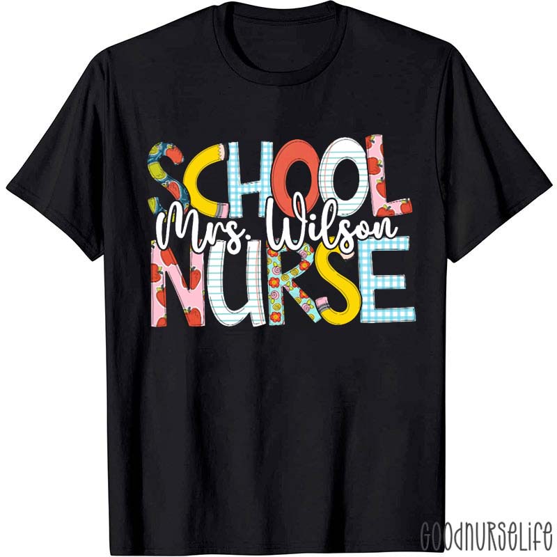Personalized Teacher Element Pattern School Nurse T-Shirt