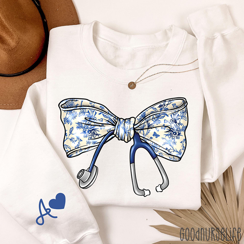 Personalized Stethoscope Bow Nurse Sweatshirt
