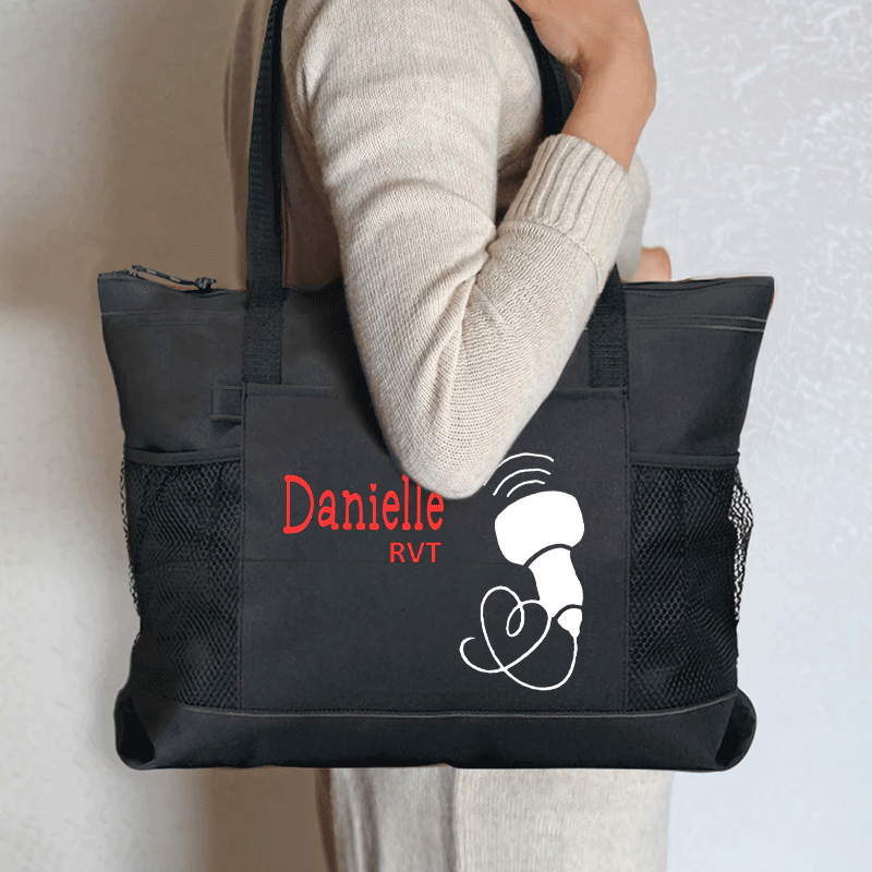 Personalized Name Medical Devices Sonography Zip Tote Bag