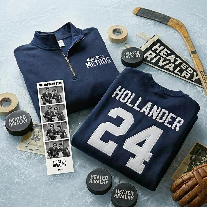 Personalized Hockey Romance Quarter Zip Sweatshirt