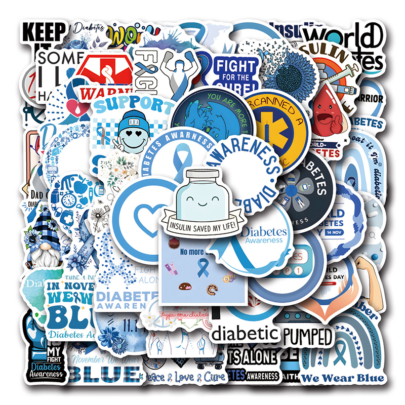 50PCS World Diabetes Day Nurse Stickers