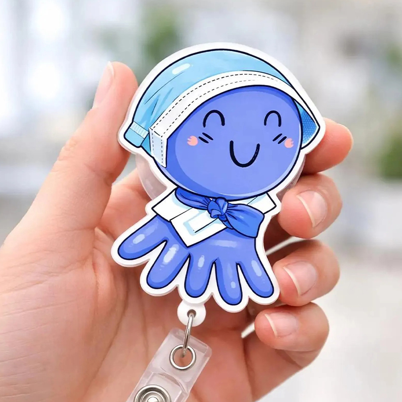 Cute Balloon Glove Nurse Badge Reel