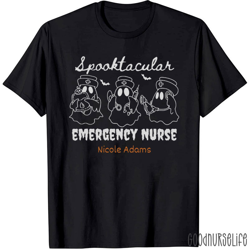 Personalized Spooktacular Emergency Nurse T-Shirt