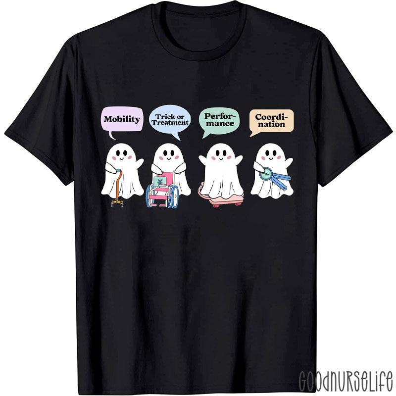 Retro Physical Therapy Halloween Ghosts Spooky PT T-Shirt
