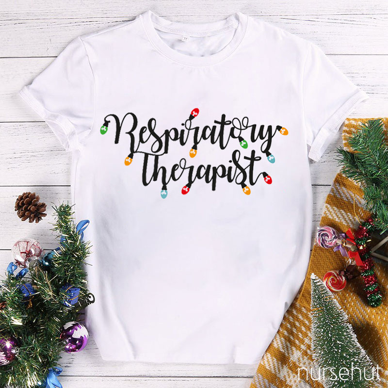 Personalized Department Decorated With Christmas Lights Nurse T-Shirt