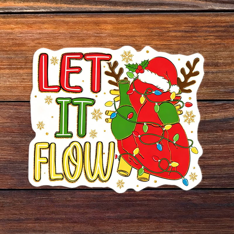 Let It Flow Cardiac With Christmas Light Stickers