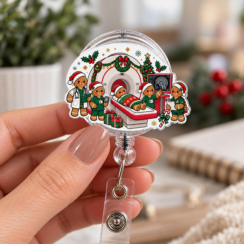 Radiology Gingerbread Christmas Ct Badge Reel