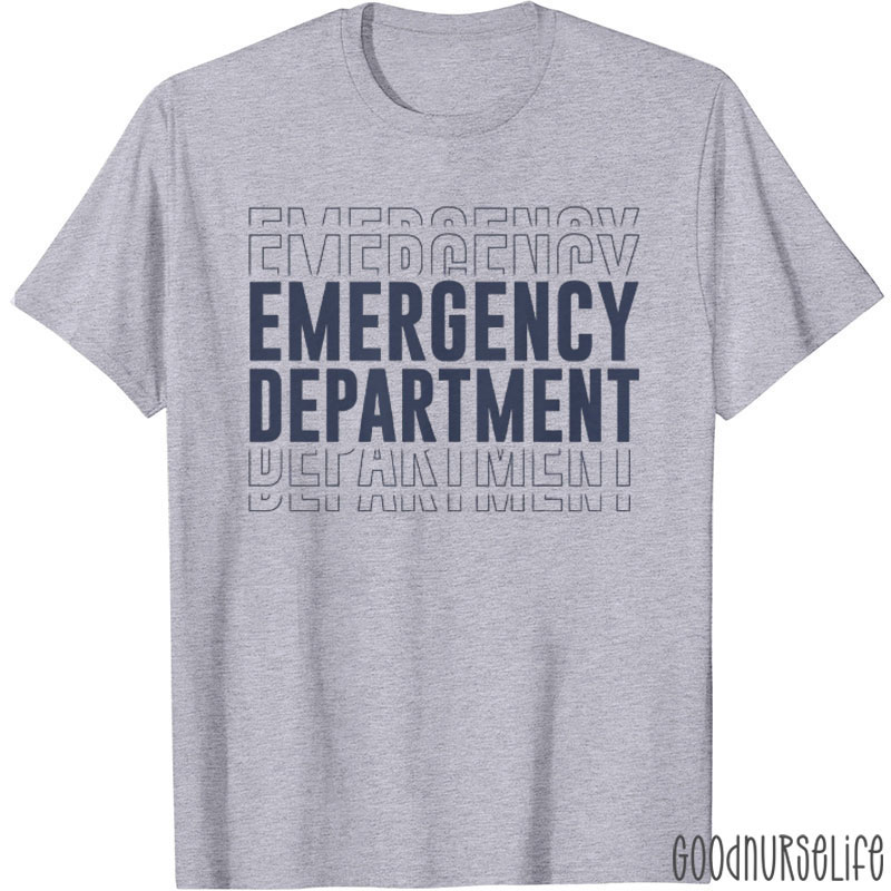 Emergency Department Typography Nurse T-Shirt