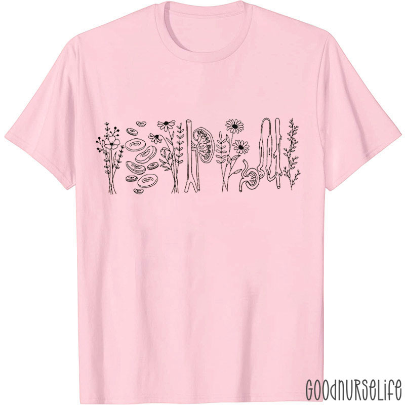 Nephrology And Flower Nurse T-shirt
