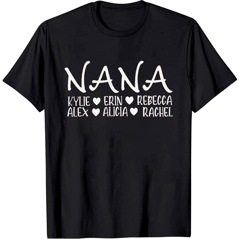 Personalized Grandma Grandkids Names T-Shirt