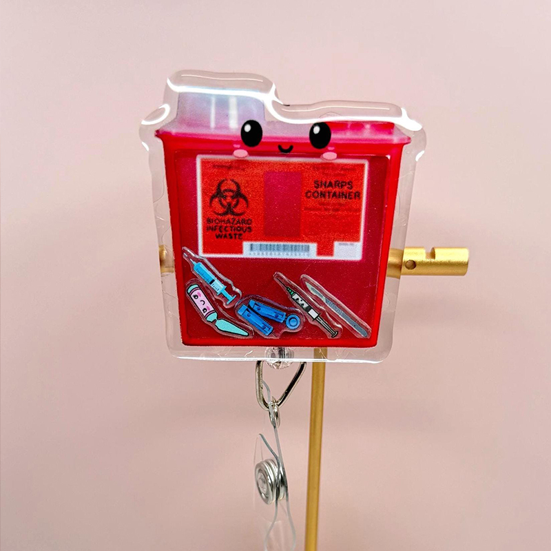 Sharps Container Shaker Nurse Badge Reel