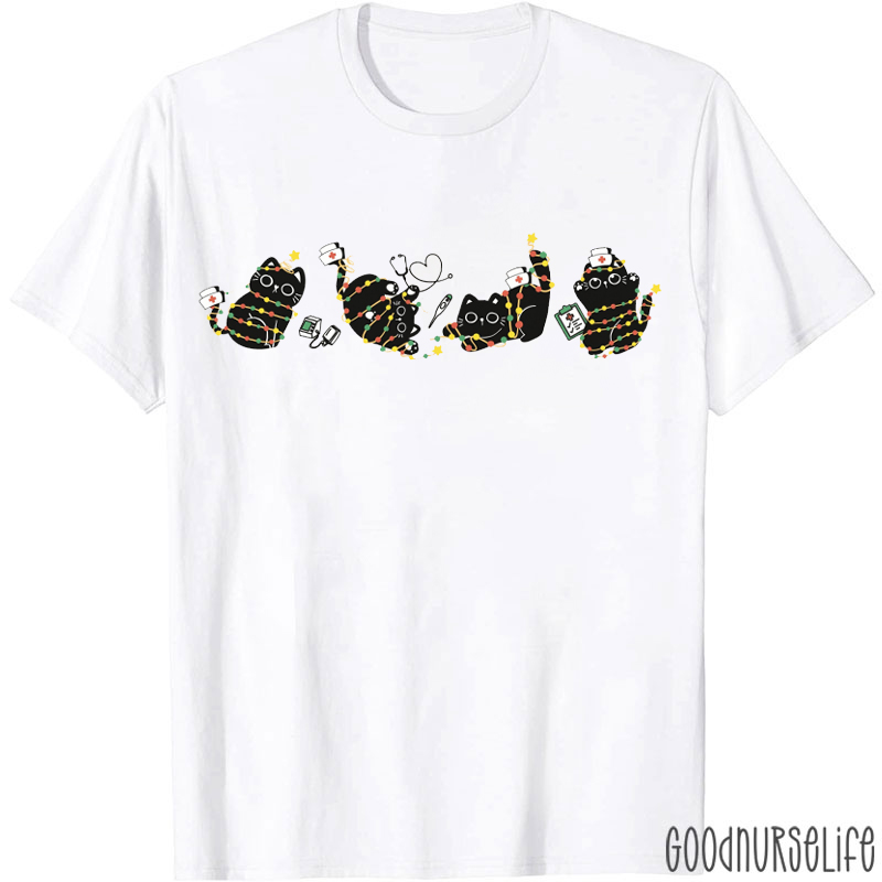 Nurse Christmas Cat Nurse T-Shirt