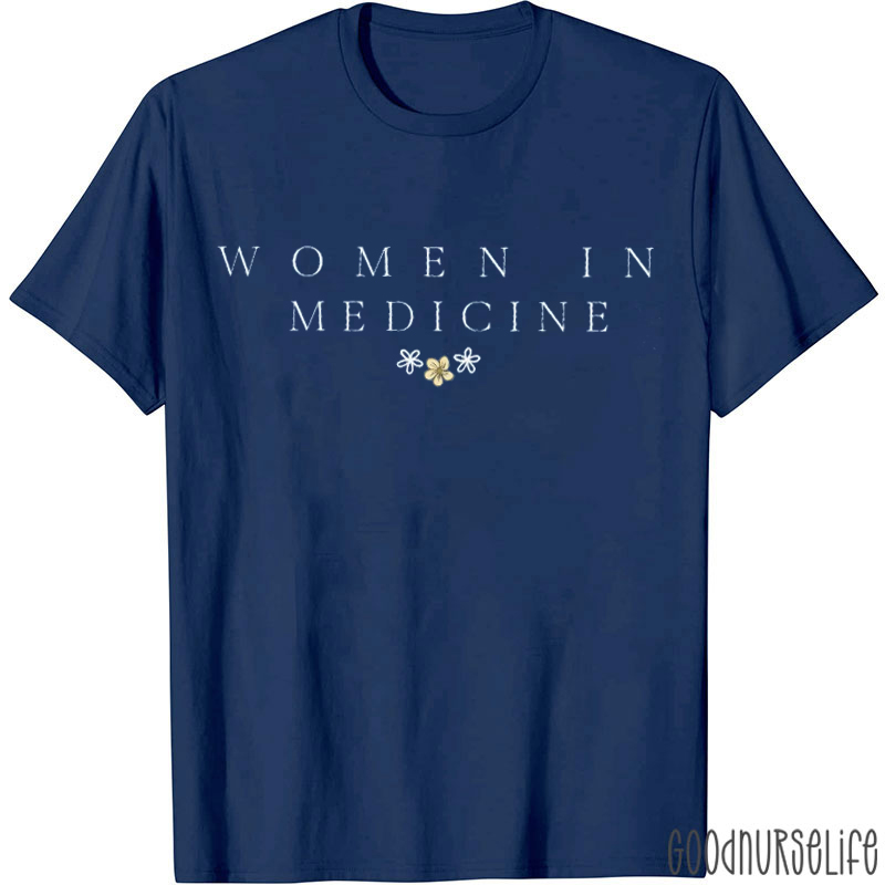 Floral Women In Medicine Nurse T-Shirt