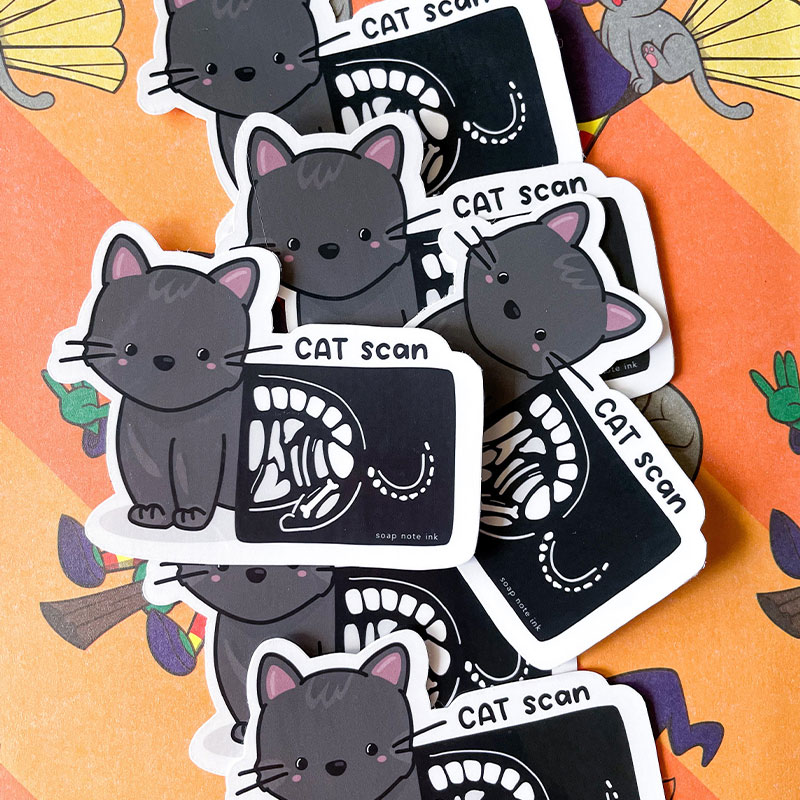 Cat Scan Nurse Stickers