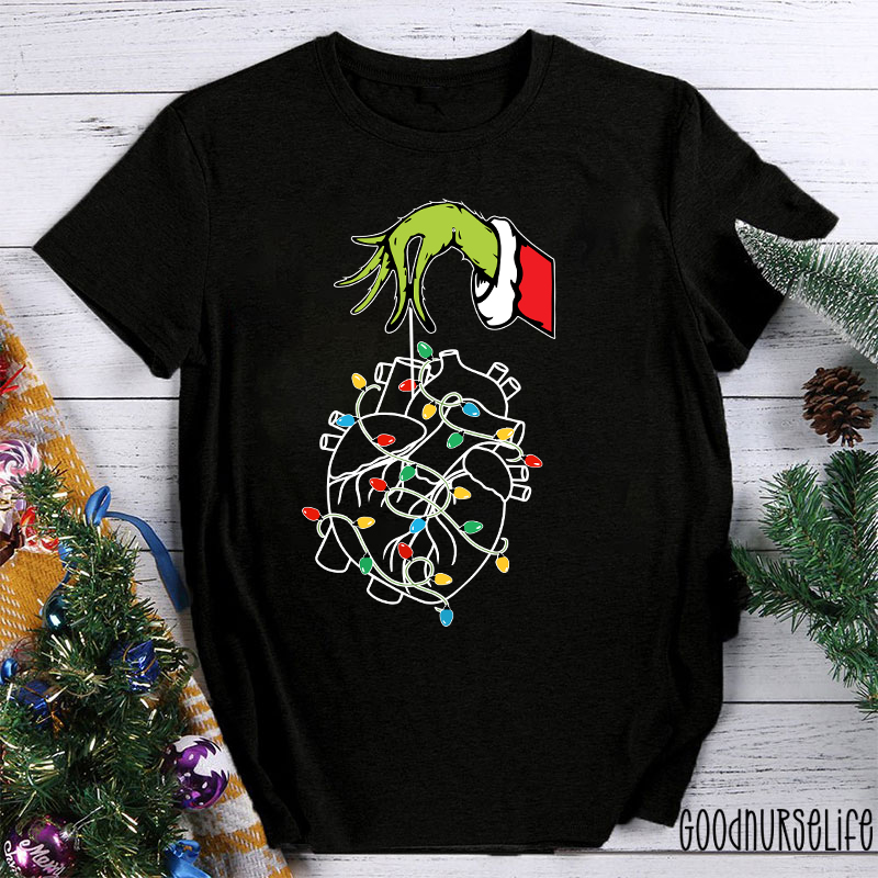 Steal Your Christmas Light Heart Teacher T-shirt