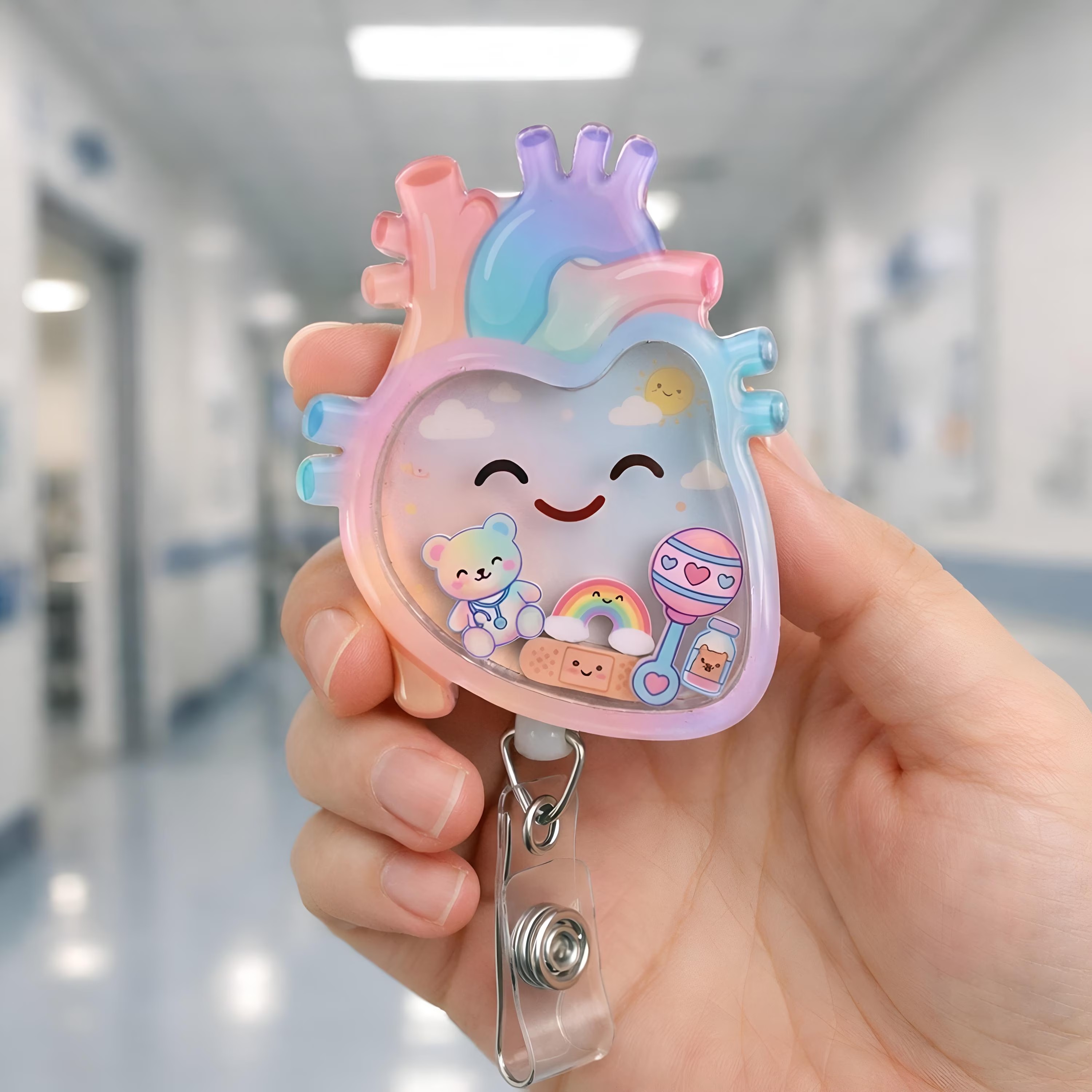 Anatomical Heart Shaker Badge Reel