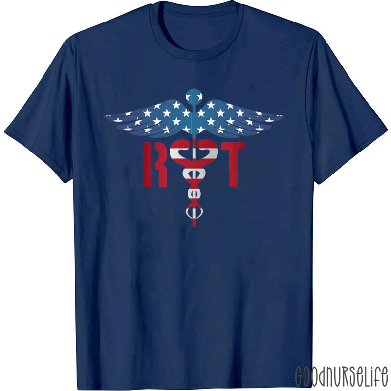 RN Nurse 4th Of July Patriotic American USA Flag Nurse T-Shirt