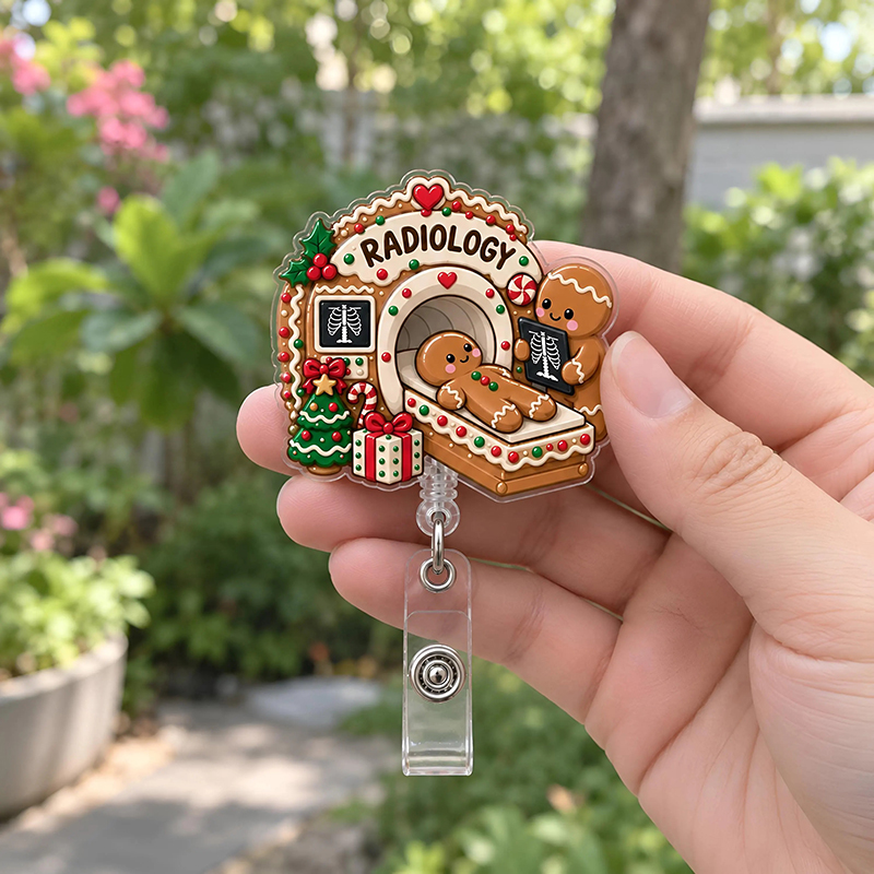 Christmas Radiology Gingerbread CT Scanner Nurse Badge Reel