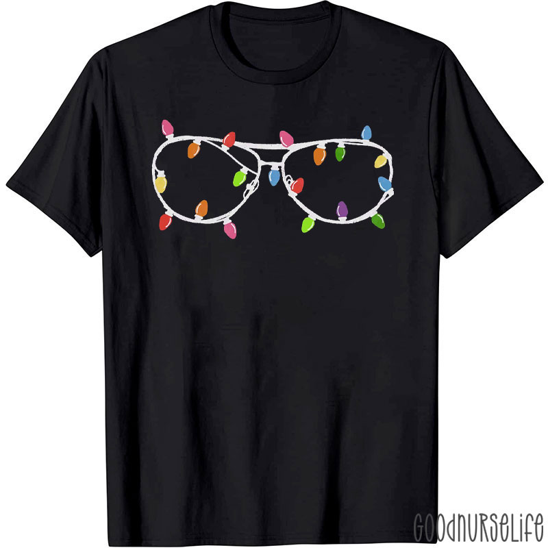 Christmas Light Decorated Eyewear T-Shirt